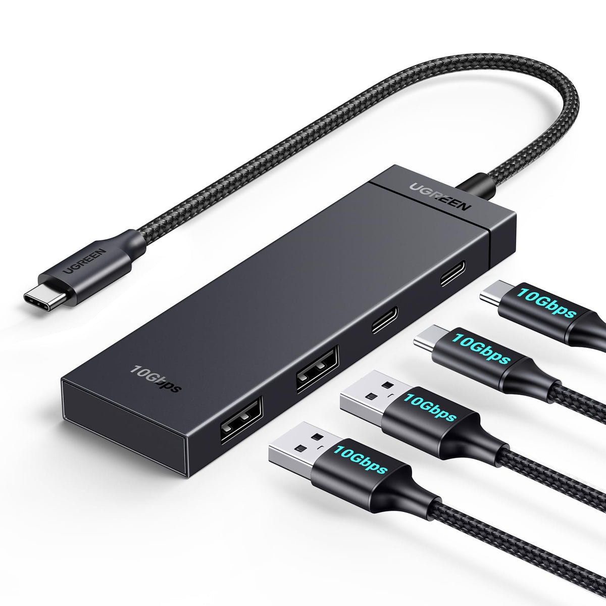 מפצל UGREEN USB-C 3.2 Gen 2 10Gbps עם 4 יציאות – תמונה 1