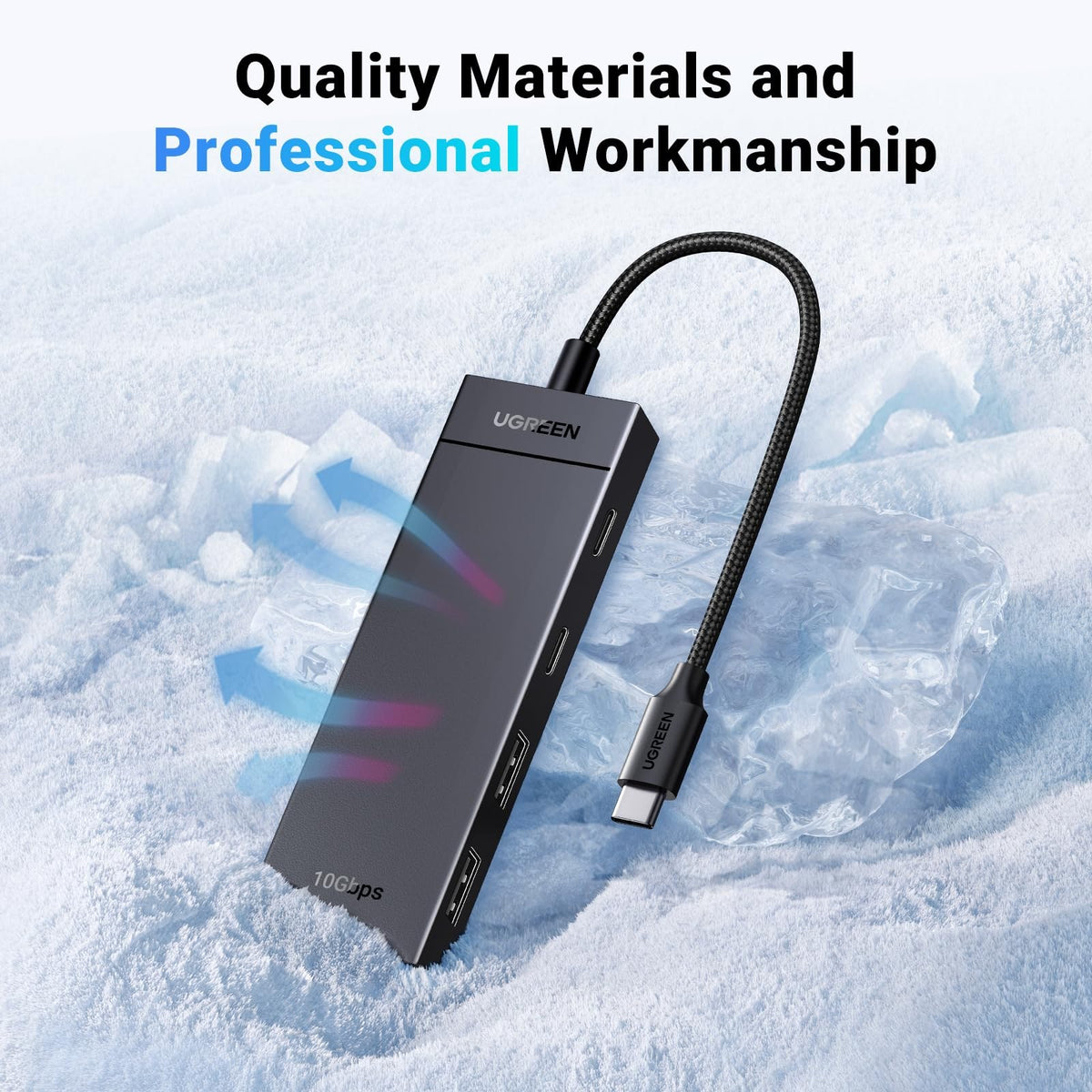 מפצל UGREEN USB-C 3.2 Gen 2 10Gbps עם 4 יציאות – תמונה 6