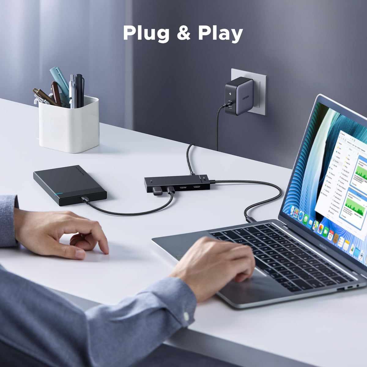 מפצל UGREEN USB-C To 4xUSB-C 3.2 HUB With PD – תמונה 5