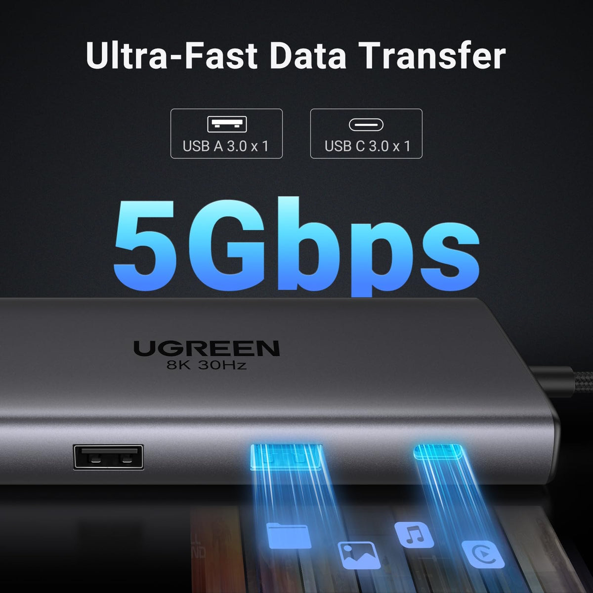 מפצל USB UGREEN 10 ב-1 CM639 15534 – תמונה 6