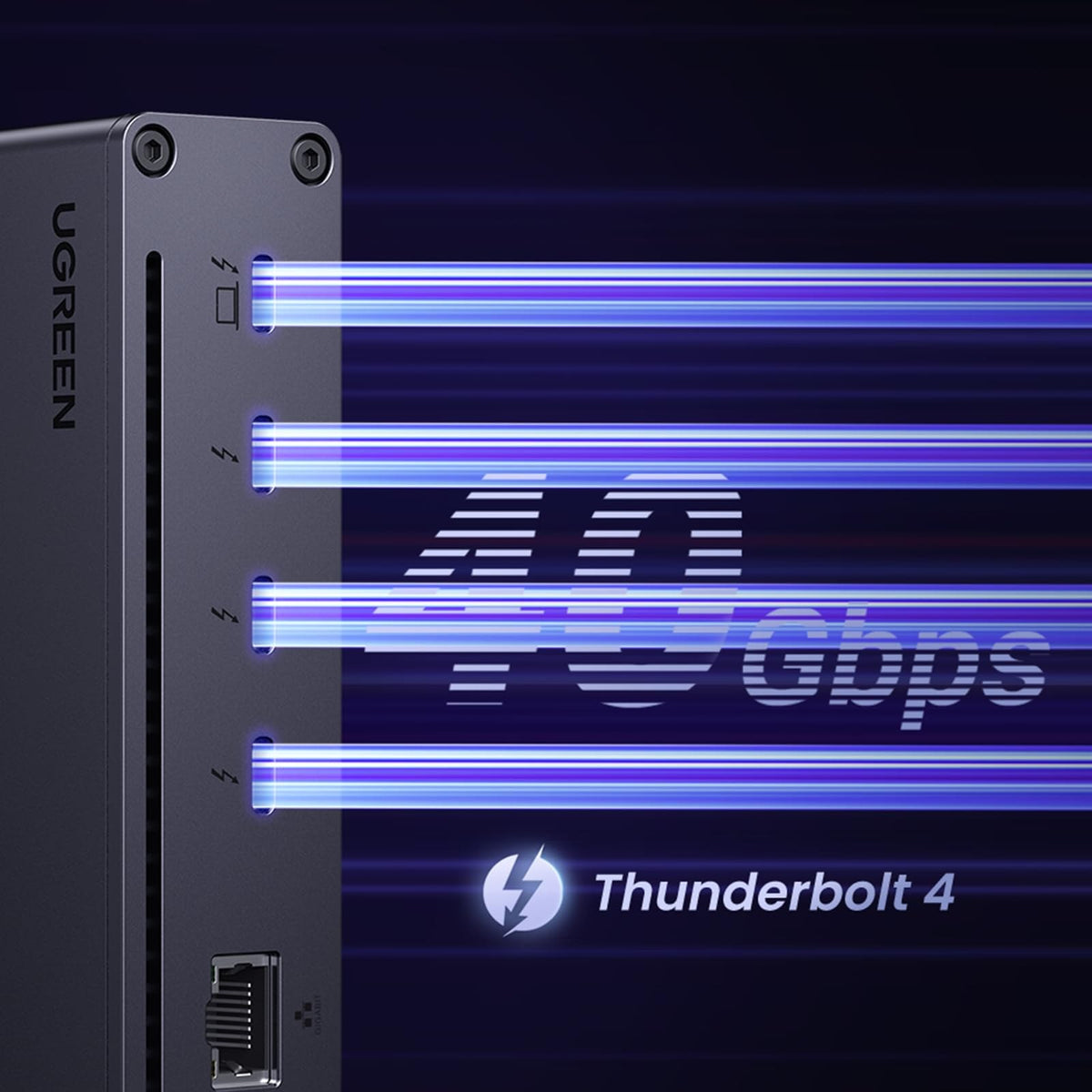 תחנת עגינה UGREEN REVODOK MAX 208 8 IN 1 THUNDERBOLT 4 PD DC 150W שחור – תמונה 4