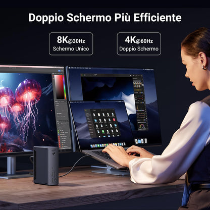 תחנת עגינה UGREEN REVODOK MAX 213 13 IN 1 THUNDERBOLT 4 PD DC 180W שחור – תמונה 4