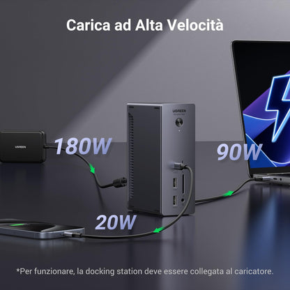 תחנת עגינה UGREEN REVODOK MAX 213 13 IN 1 THUNDERBOLT 4 PD DC 180W שחור – תמונה 7