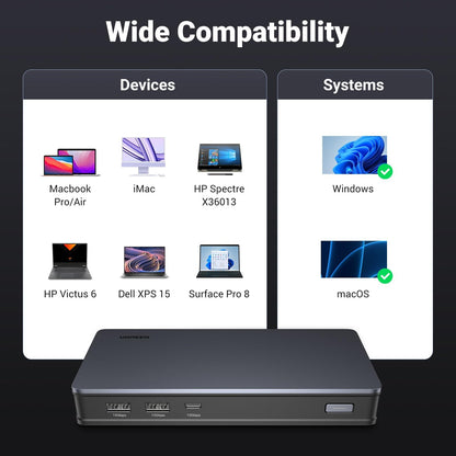 תחנת עגינה UGREEN Revodok Pro 209 9 ב-1 USB-C שחור – תמונה 7
