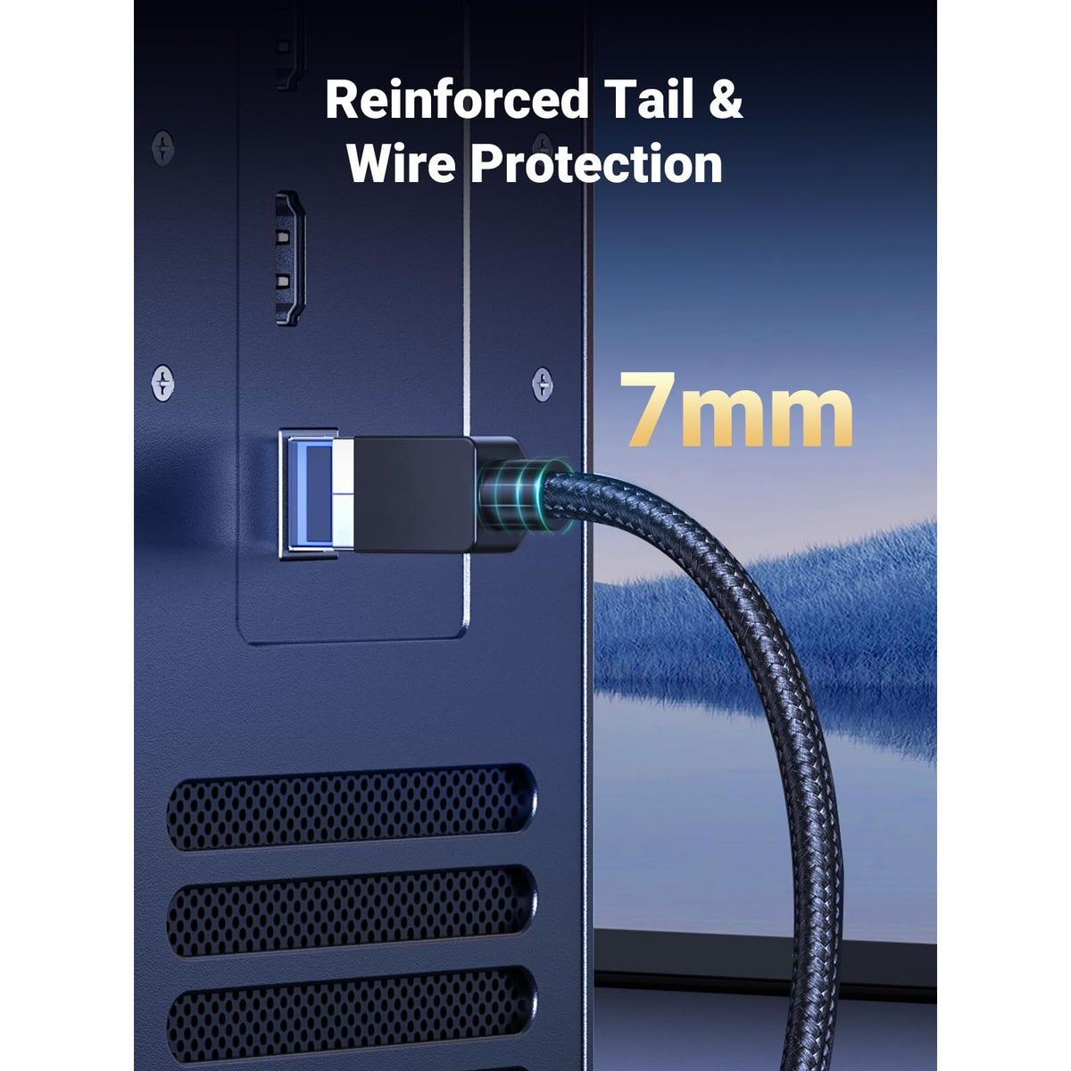 כבל UGREEN Cat8 CLASSⅠF/FTP Round Ethernet Cable With Braid – תמונה 3