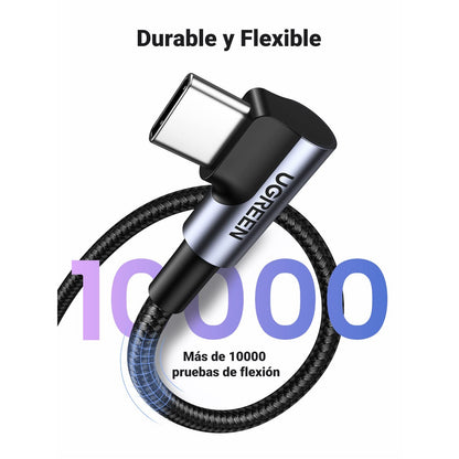 כבל UGREEN Angled USB 2.0 A to Type C Cable Nickel Plating Aluminum Shell – תמונה 6