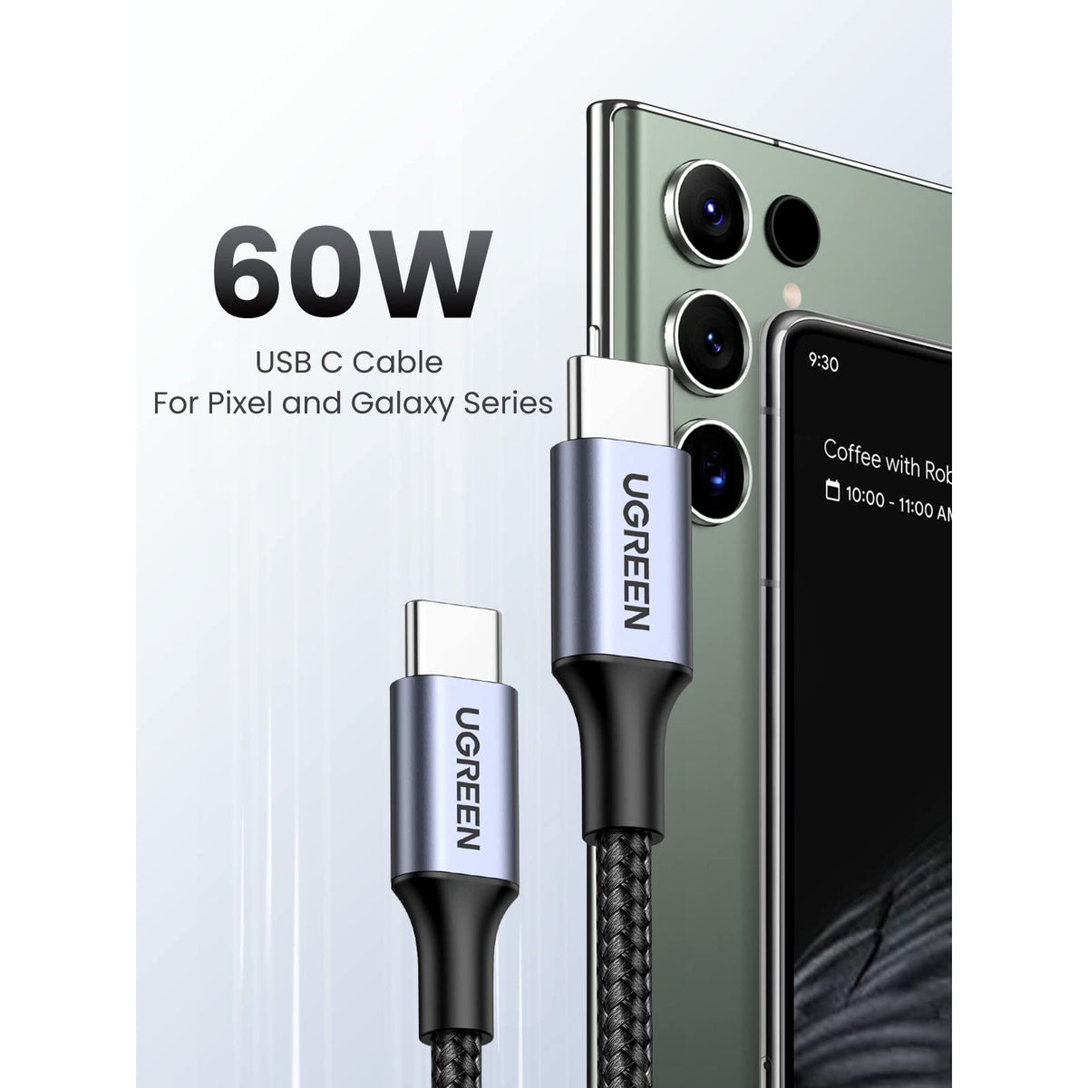 כבל UGREEN USB-C ל-USB-C 2.0 מעטפת אלומיניום – תמונה 10