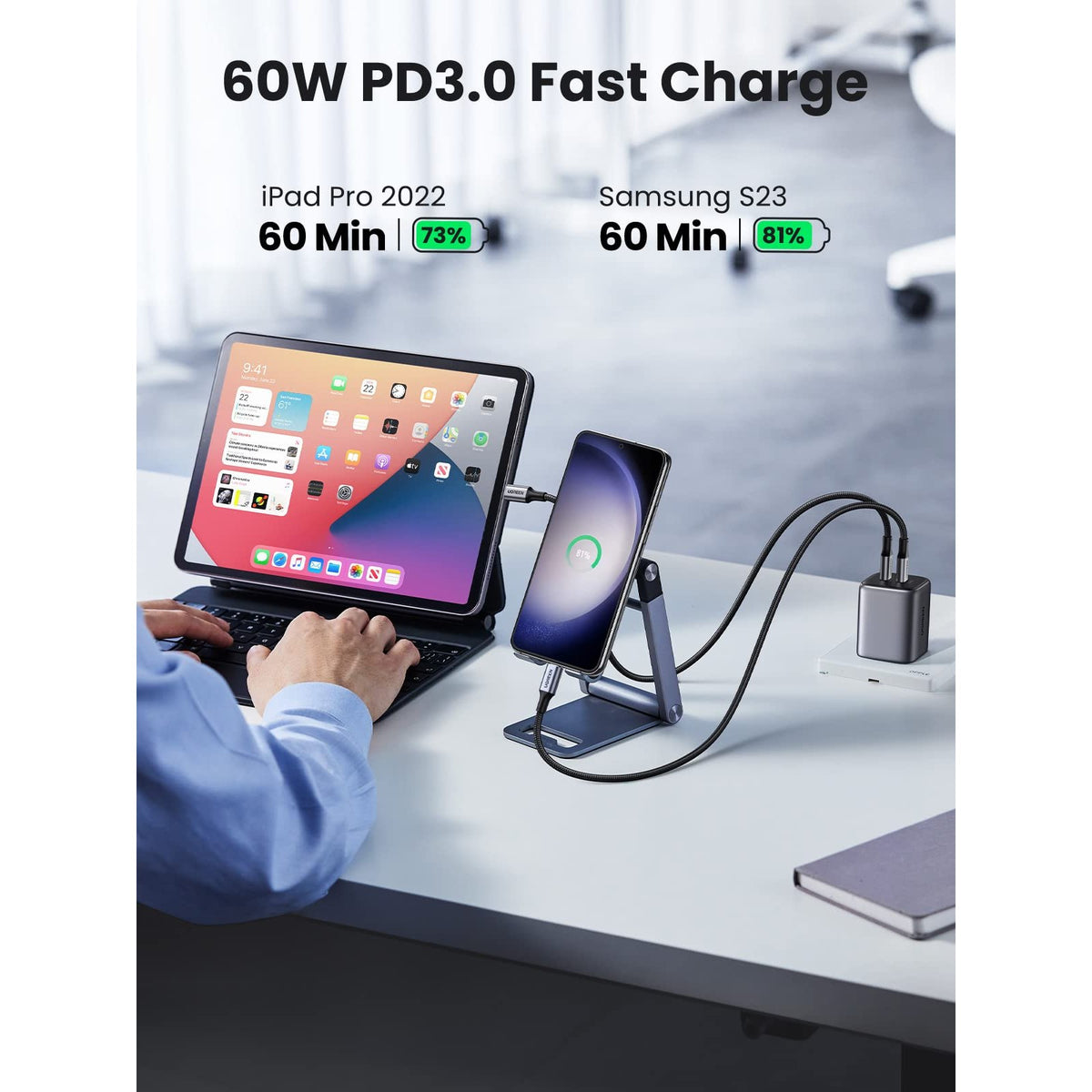 כבל UGREEN USB-C ל-USB-C 2.0 מעטפת אלומיניום – תמונה 9