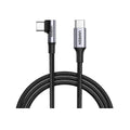 כבל UGREEN USB-C 2.0 to Angled USB-C M/M Braided Cable with Aluminium Shell 2m