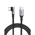 כבל UGREEN USB-C 2.0 to Angled USB-C M/M Cable Aluminium Shell with Braided 1m