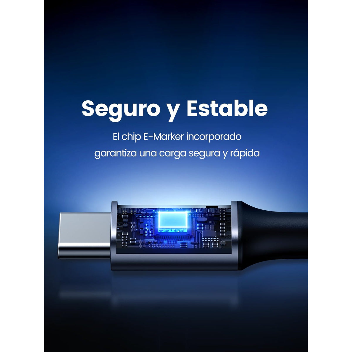 כבל UGREEN USB-C 2.0 to Angled USB-C M/M Cable Aluminium Shell with Braided 1m – תמונה 3