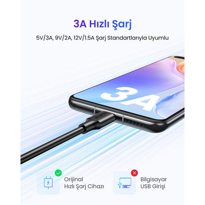 כבל UGREEN USB-C ל-USB-A 2.0 באורך 1 מטר – תמונה 4