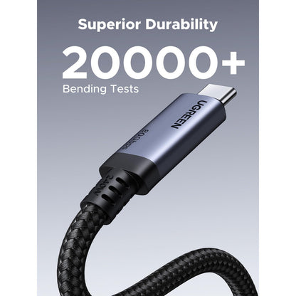 כבל UGREEN USB-C to USB-C USB4 Gen4 80Gbps/240W Cable שחור – תמונה 6