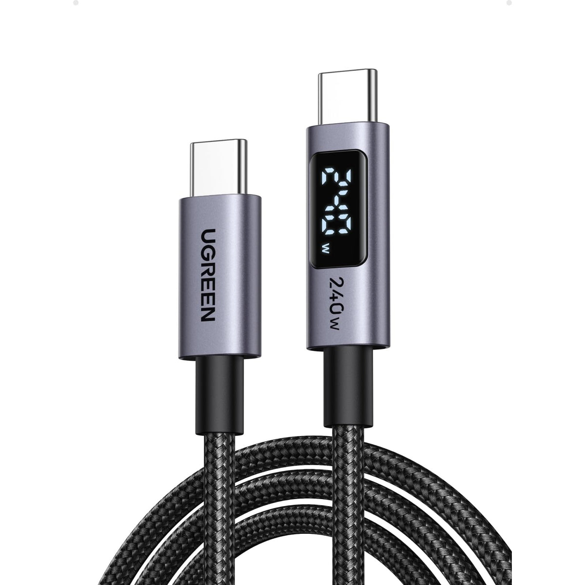כבל טעינה UGREEN USB-C ל- USB-C 240W 480Mbps עם צג דיגיטלי – 1 מטר – תמונה 10