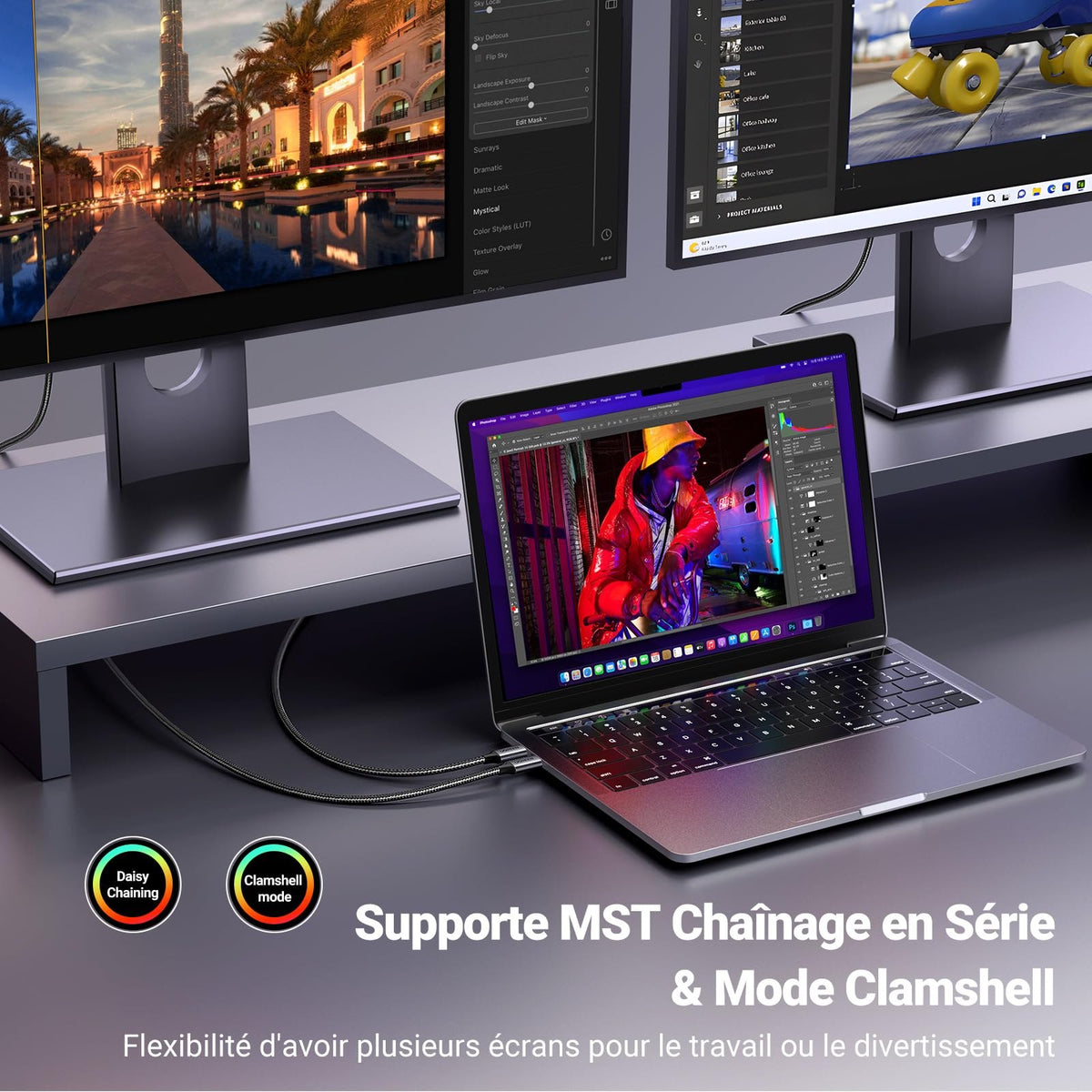 כבל UGREEN USB-C ל-DisplayPort 8K 60Hz באורך 1 מטר – תמונה 4