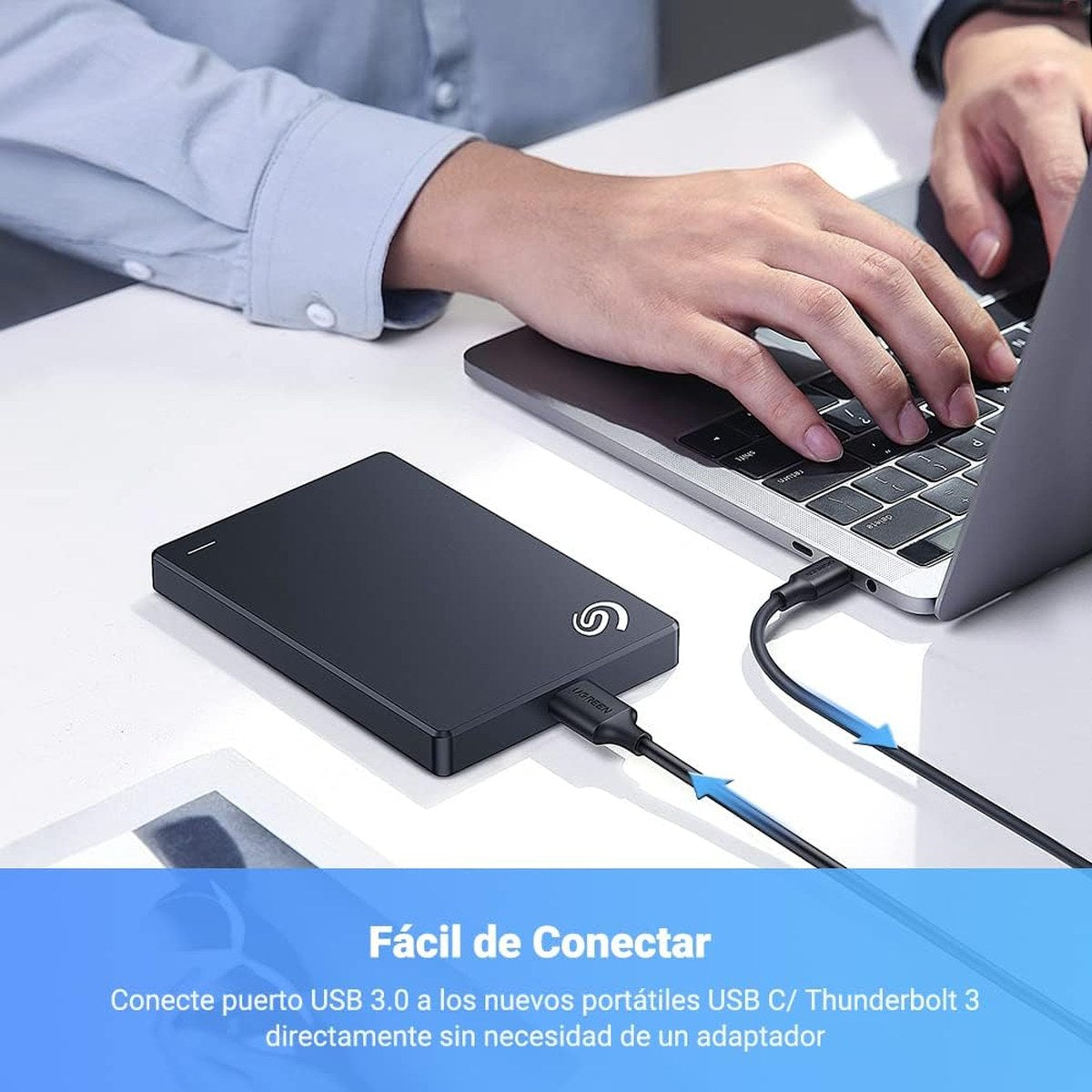 כבל UGREEN USB-C ל-Micro B USB 3.0 לסנכרון וטעינה שחור – תמונה 2
