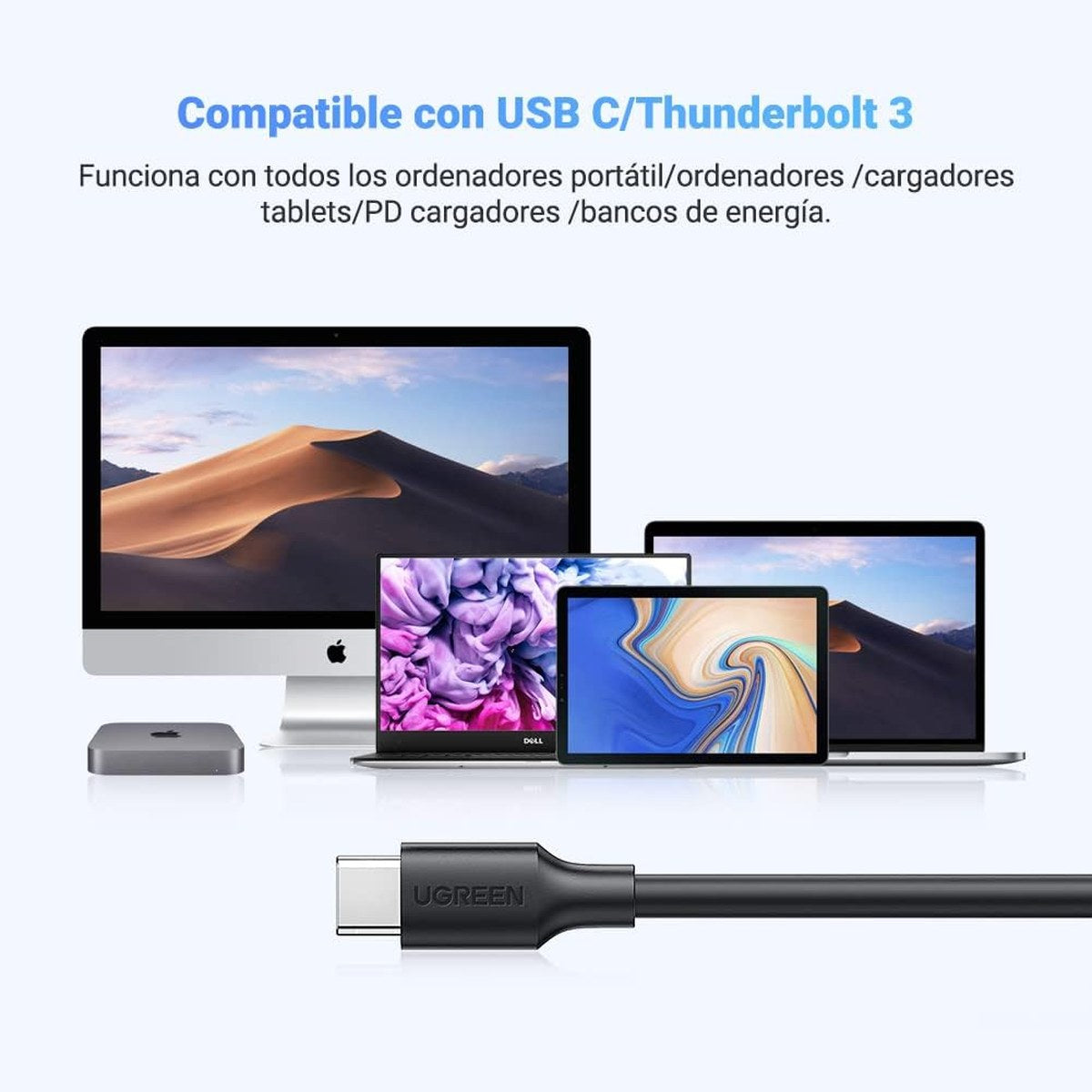 כבל UGREEN USB-C ל-Micro B USB 3.0 לסנכרון וטעינה שחור – תמונה 4