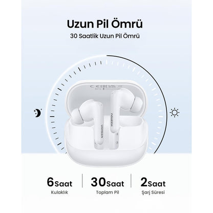אוזניות UGREEN HiTune T6 ANC TWS עם תצוגה לבן – תמונה 2