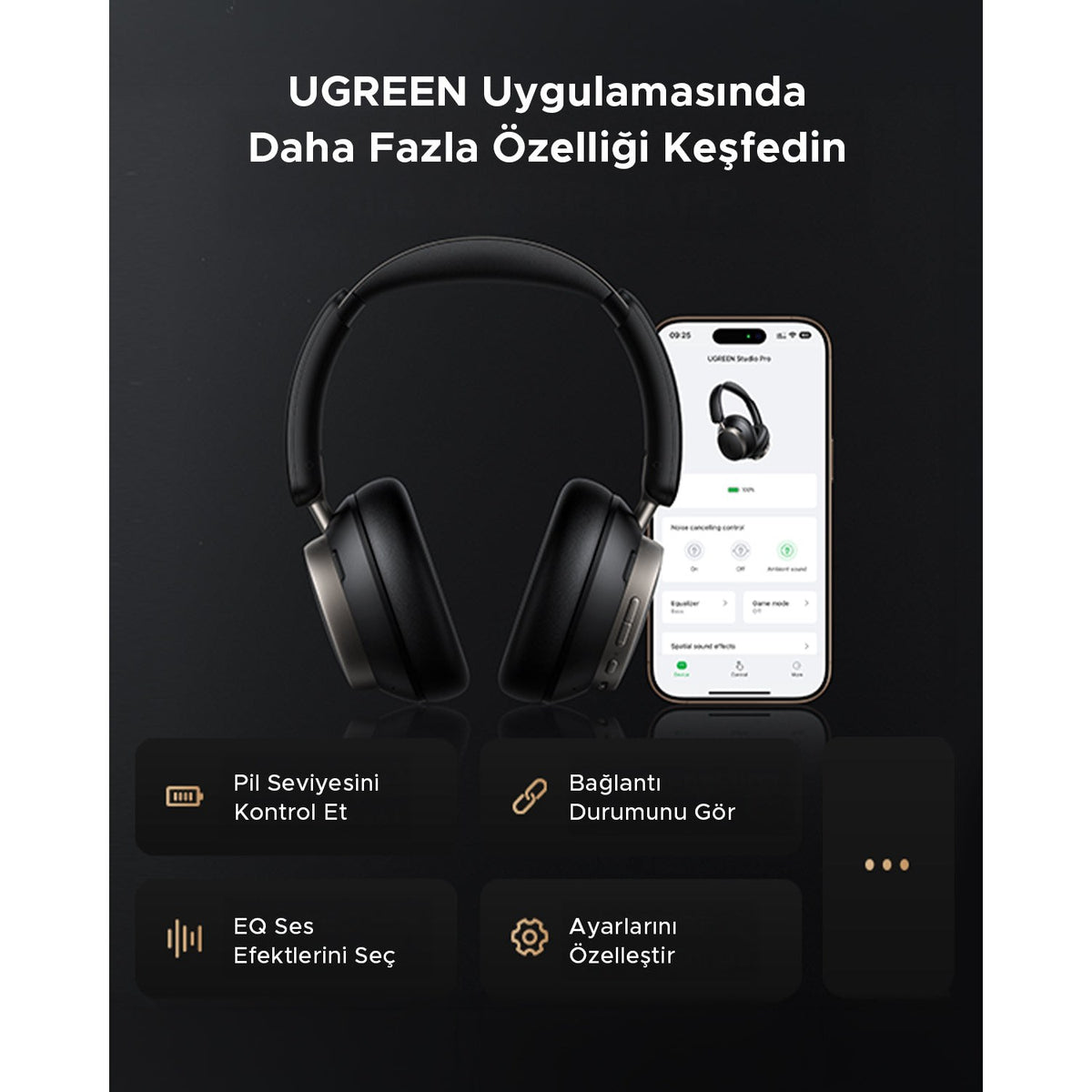 אוזניות UGREEN HiTune studio PRO ANC MAX6 – תמונה 4