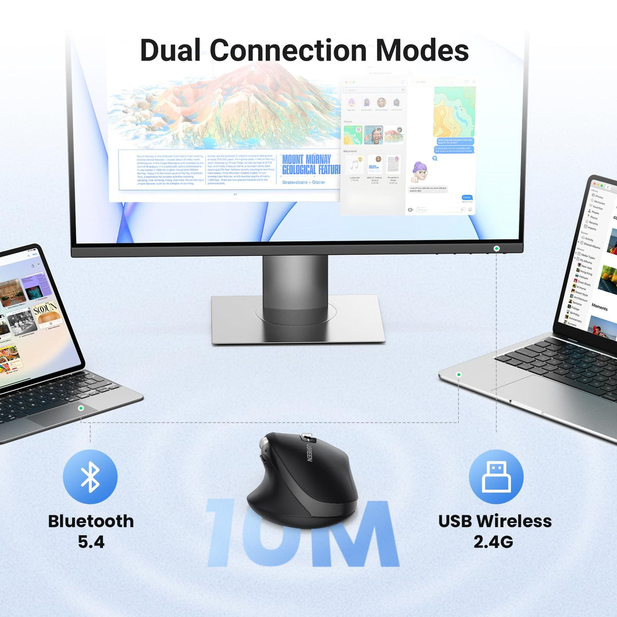 עכבר UGREEN Multi-mode Wireless Mouse – תמונה 5