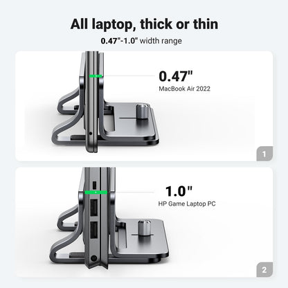 מעמד אנכי מאלומיניום UGREEN לטאבלט או מחשב נייד MacBook כסוף – תמונה 3