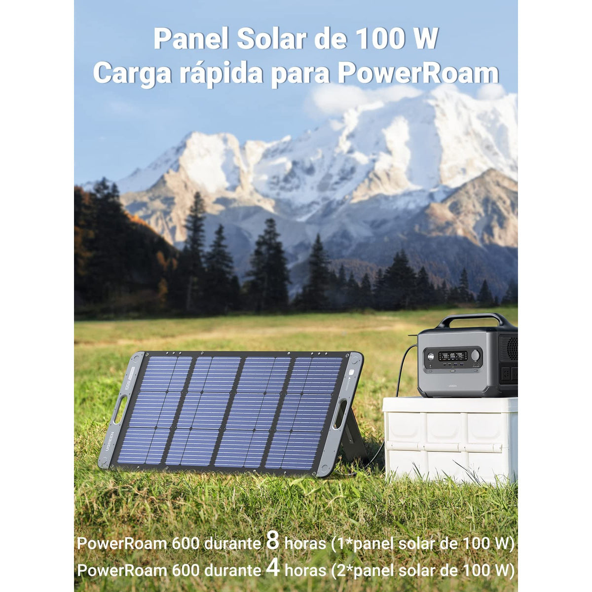 פאנל סולארי נייד מתקפל 100W IP67 לטעינת תחנת כוח UGREEN – תמונה 2