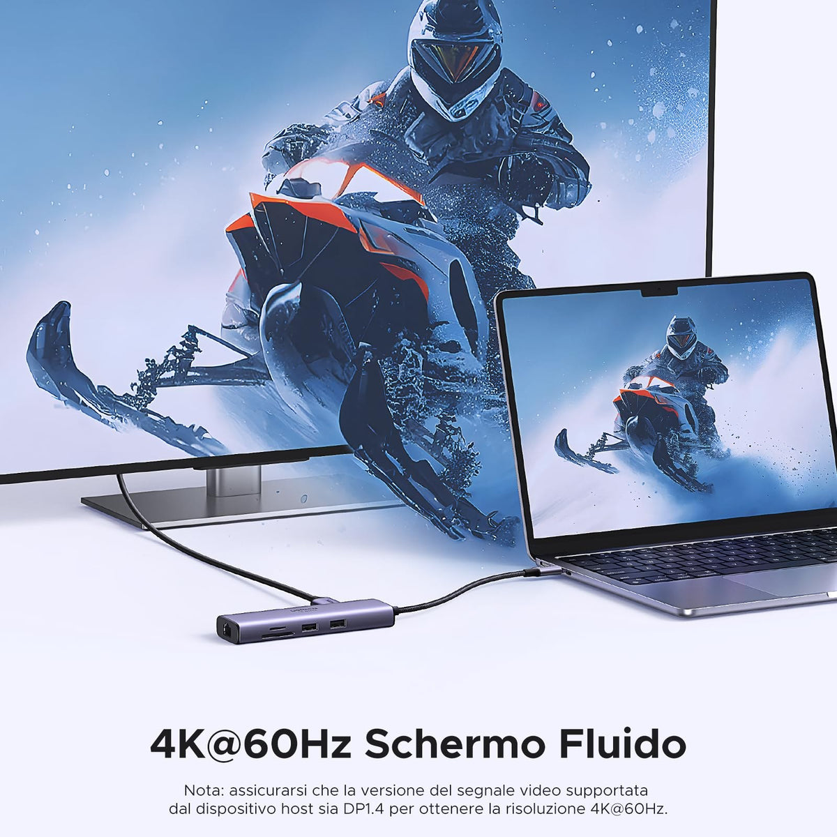 תחנת עגינה UGREEN 7-in-1 USB-C 4K 60Hz CM512 60515 – תמונה 3
