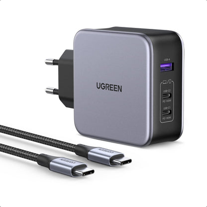 מטען קיר UGREEN 140W עם 2×USB-C ו-USB-A – תמונה 1