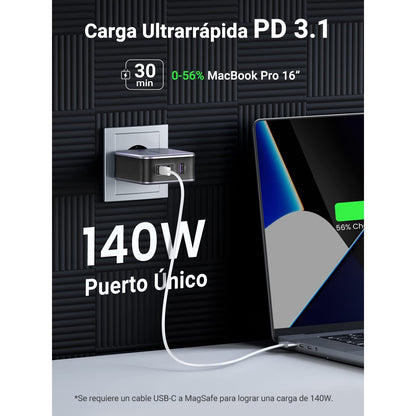 מטען קיר UGREEN 140W עם 2×USB-C ו-USB-A – תמונה 2