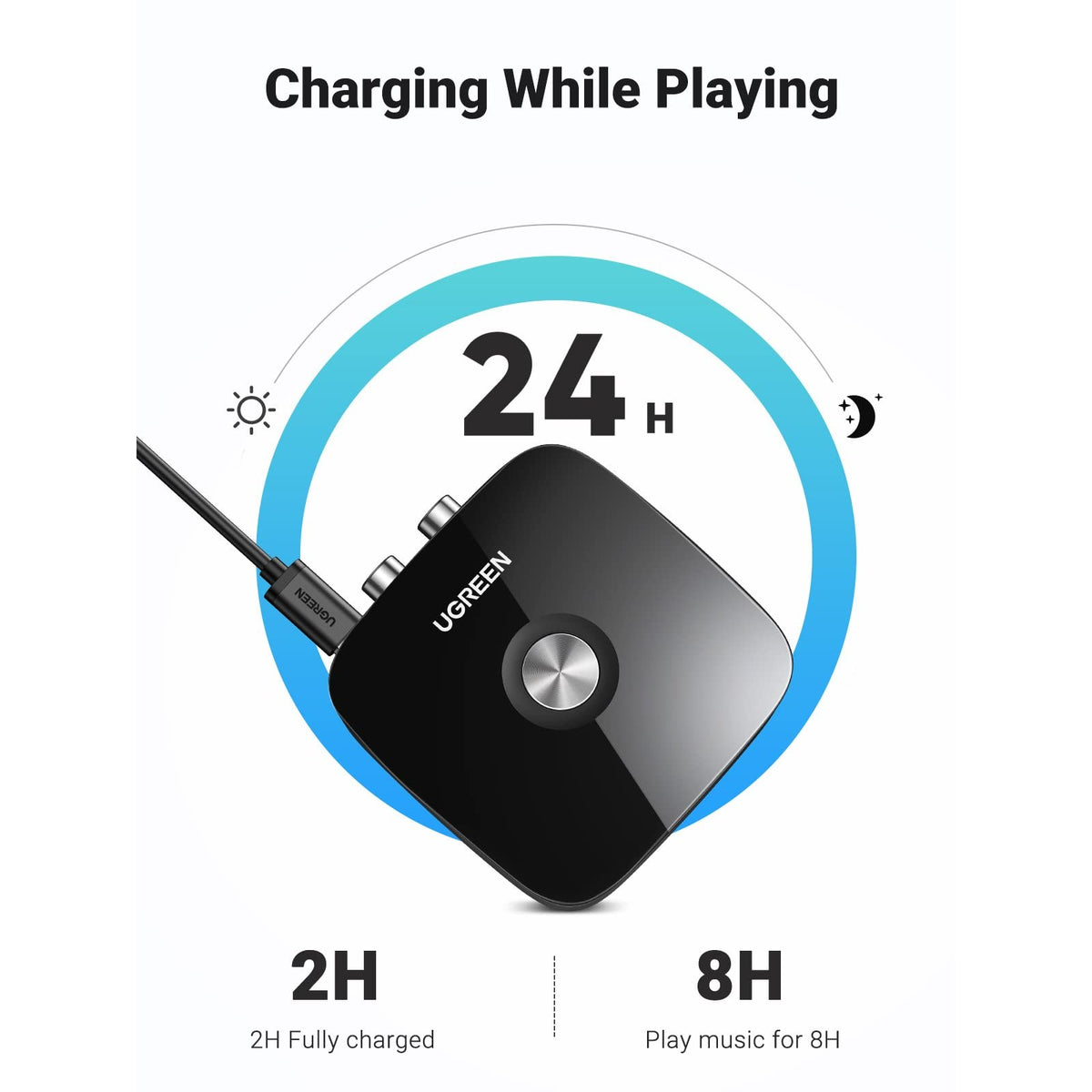 מקלט אודיו Bluetooth UGREEN למערכות HiFi עם RCA ו-3.5 ממ – תמונה 3