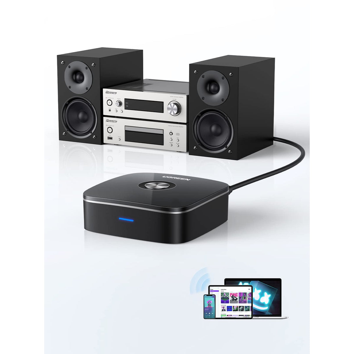 מקלט אודיו Bluetooth UGREEN למערכות HiFi עם RCA ו-3.5 ממ – תמונה 7
