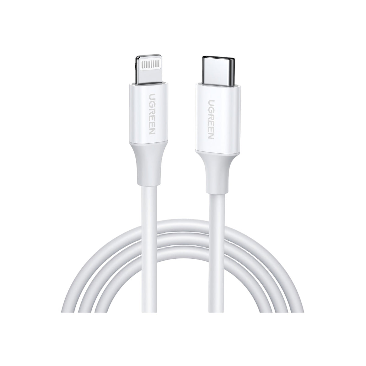 כבל UGREEN USB-C to Lightning M/M Cable Rubber Shell 1m – תמונה 1