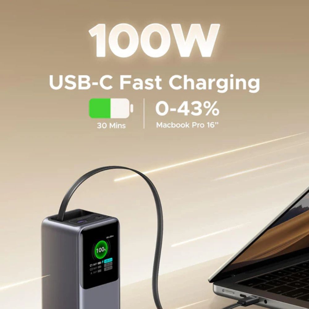 סוללת גיבוי UGREEN Nexode 20000mAh 165W עם כבל USB-C PB726 – תמונה 4