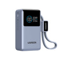 סוללת גיבוי UGREEN PB727 – קטנה 10000mAh 55W 1C1A עם 1×55W Build-in כבל אפור