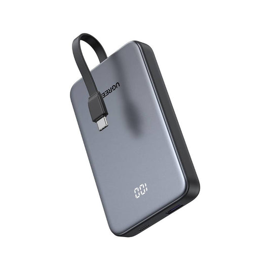 סוללת גיבוי UGREEN PB526 – 10000mAh 20W 1C1A עם 1× 20W Built-in כבל שחור